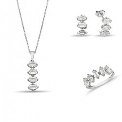 14 Ayar Altın 3-4-5 Sıralı Baget Taşlı Mini Set