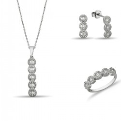 14 Ayar Altın Yuvarlak Taşlı Baget Mini Set